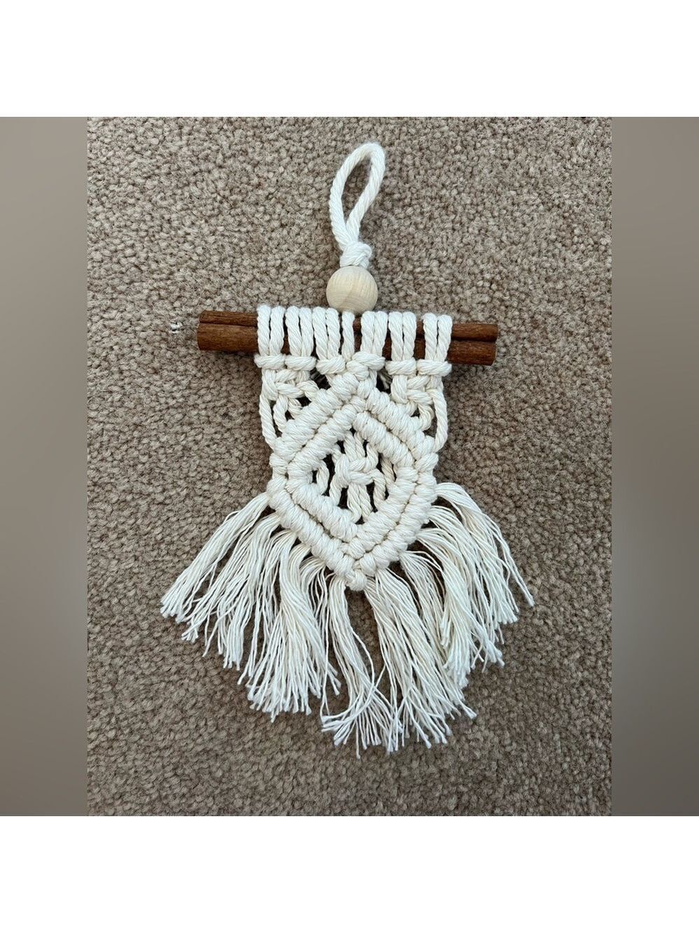 Handcrafted Cream Macramé Ornament
